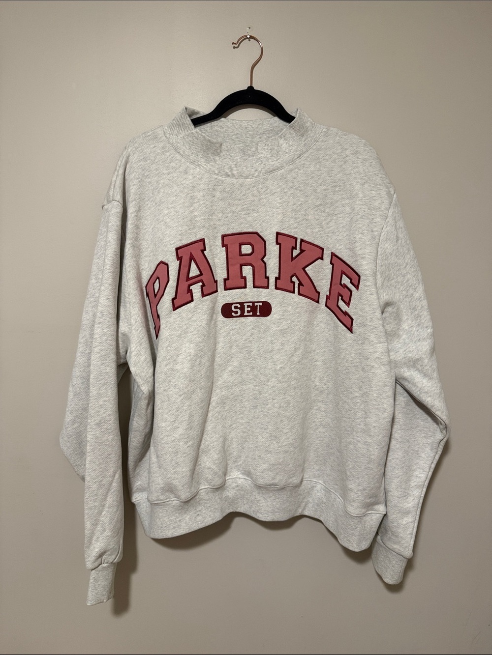 NWOT PARKE x SET ACTIVE MOCKNECK, L/XL, Rhubarb - Picture 2 of 5